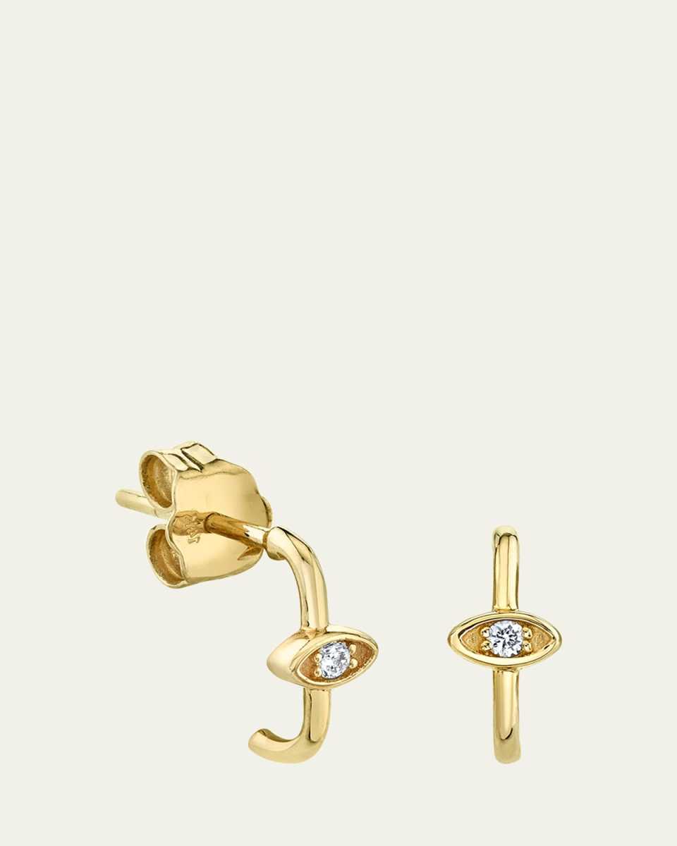 14k Diamond Marquise Eye Wire Earrings